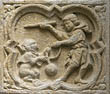 Panel 22:03 - Entertainer with performing monkey (?)